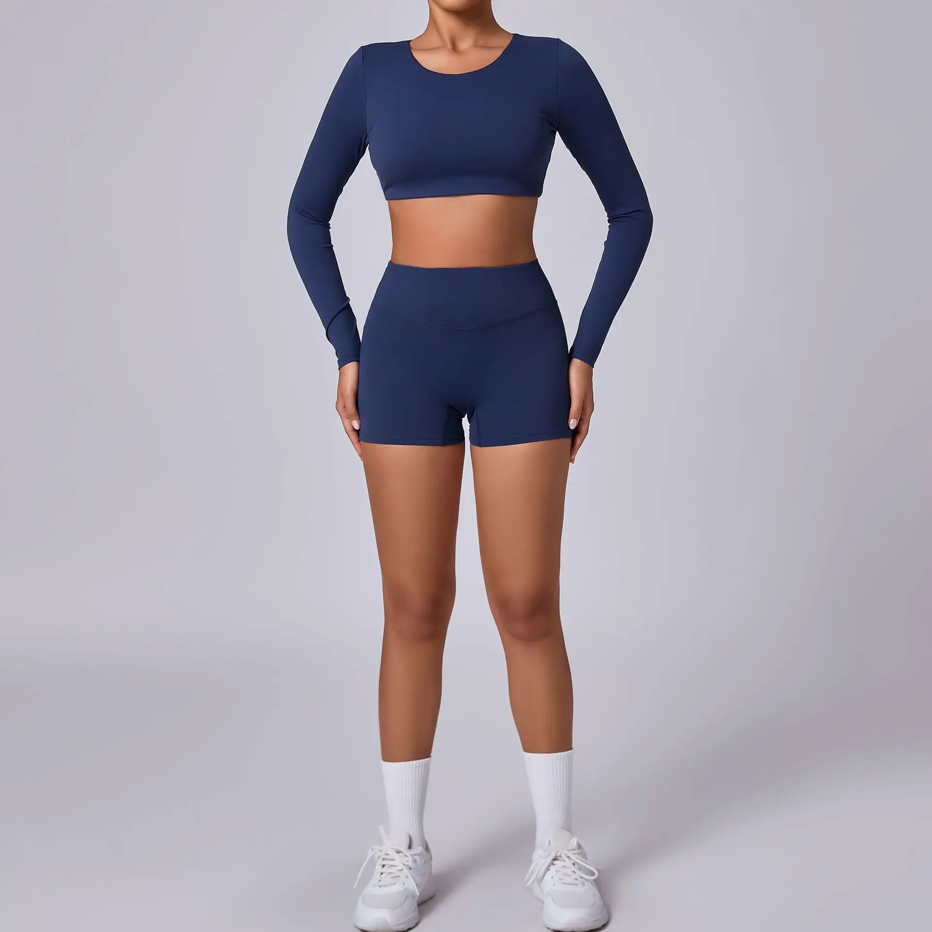 Seamless Yoga Sets Sports Fitness High Waist Hip Raise Quick Drying Shorts Long-Sleeved Suit Workout Clothes Gym Set for Women
Seamless Yoga Sets Sports Fitness High Waist Hip Raise Quick Drying Shorts Long-Sleeved Suit Workout Clothes Gym Set for Women