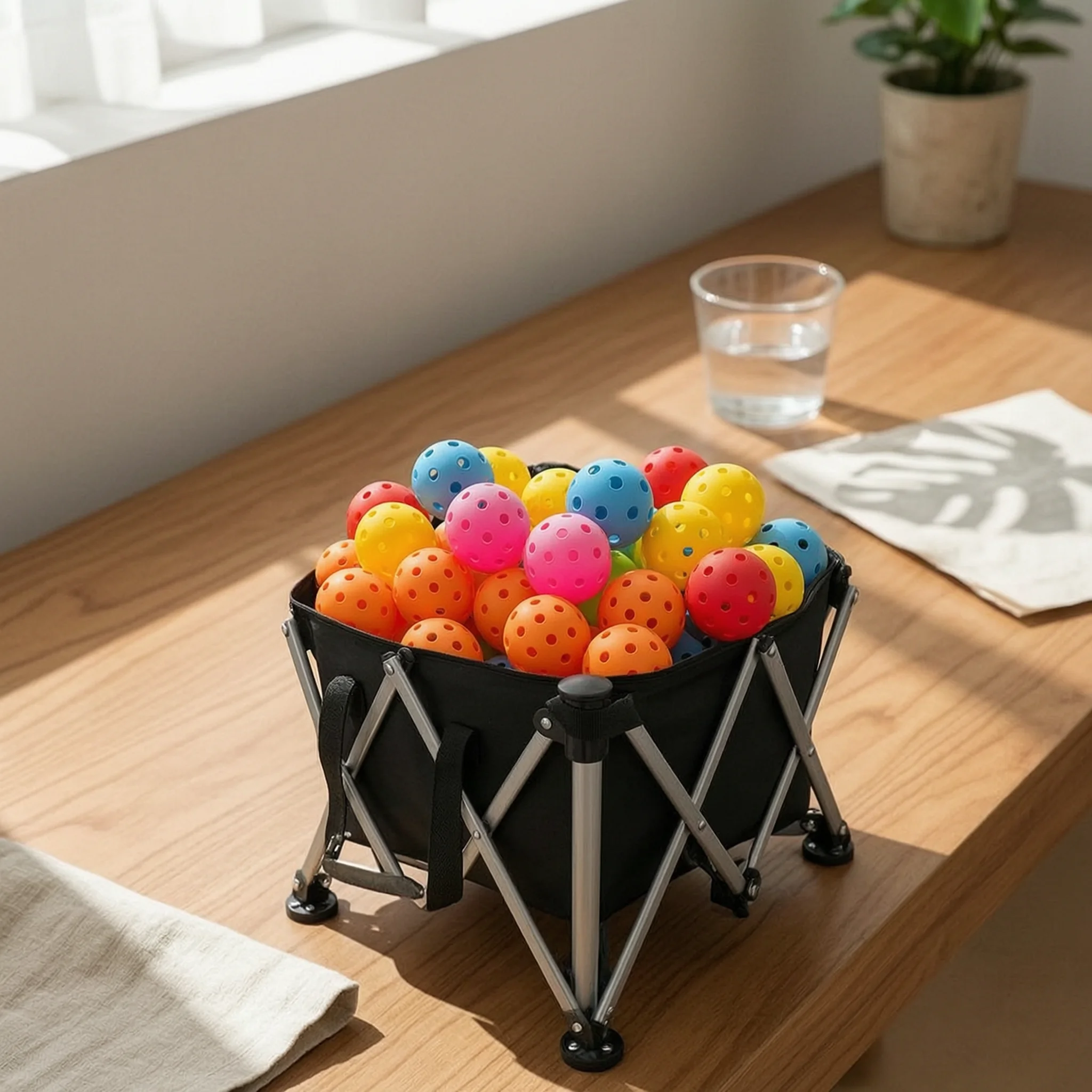 Pickleball Basket Cart with Wheels Sturdy Pickleball Cart with Basket Foldable Ball Hopper Stable Hopper with Wheels Versatile
Pickleball Basket Cart with Wheels Sturdy Pickleball Cart with Basket Foldable Ball Hopper Stable Hopper with Wheels Versatile