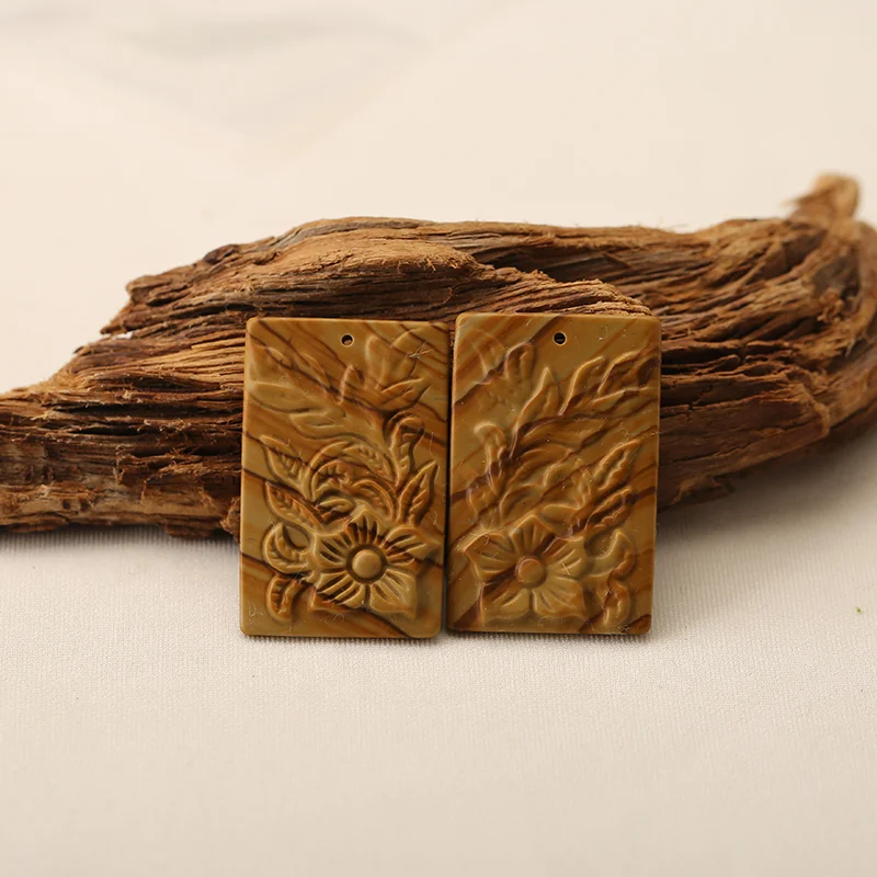 Natural Picture Jasper Flower Carving Pendant Beads Pair for Necklace Loose Gemstones Jewelry Making Pendants Earring
Natural Picture Jasper Flower Carving Pendant Beads Pair for Necklace Loose Gemstones Jewelry Making Pendants Earring