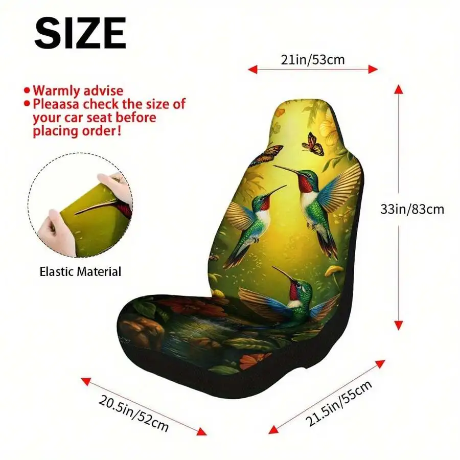 Hummingbird Floral Car Seat Cover For Front Seat - Polyester, Elastic Fit, Machine Washable
Hummingbird Floral Car Seat Cover For Front Seat - Polyester, Elastic Fit, Machine Washable