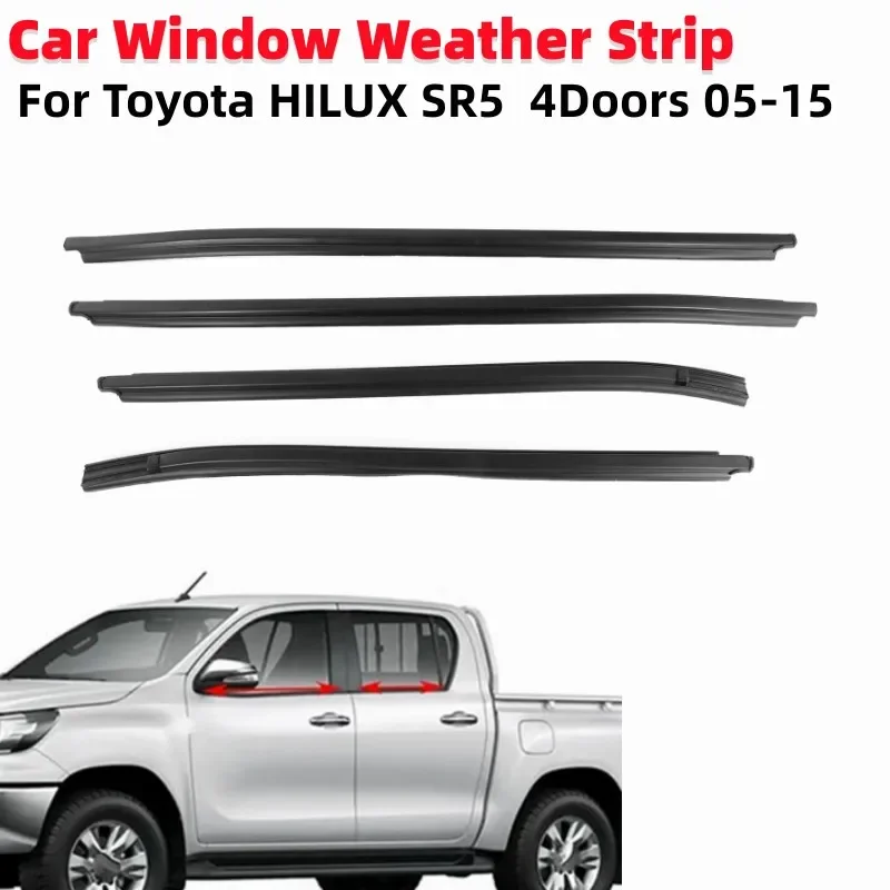 4Pcs Car Window Weather Strip Waterproof Pressure Sealing Strip Protector Weatherstrip For Toyota HILUX SR5 4Doors 2005-2015
4Pcs Car Window Weather Strip Waterproof Pressure Sealing Strip Protector Weatherstrip For Toyota HILUX SR5 4Doors 2005-2015