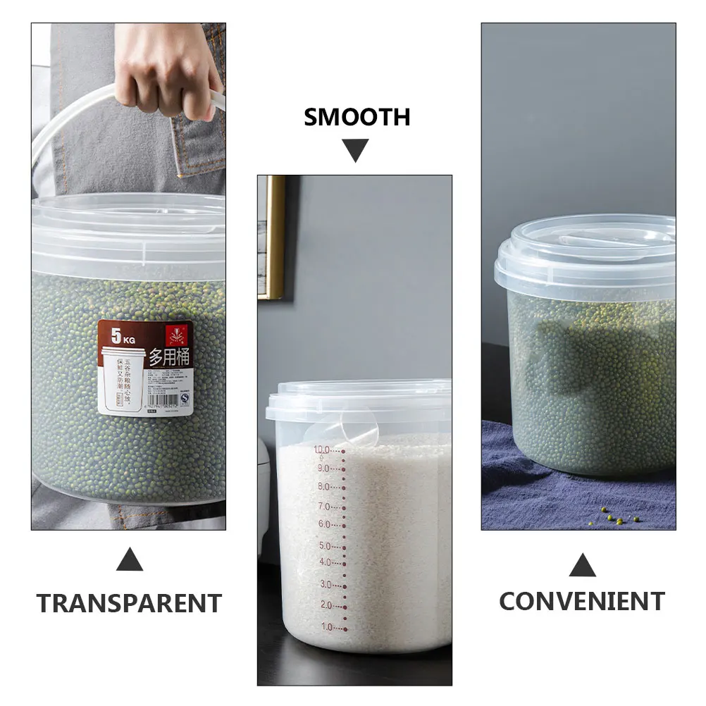 5L Bug Proof Sealed Bucket Transparent Plastic Container for Rice Coarse Cereals Kitchen Home Storage Boxes
5L Bug Proof Sealed Bucket Transparent Plastic Container for Rice Coarse Cereals Kitchen Home Storage Boxes