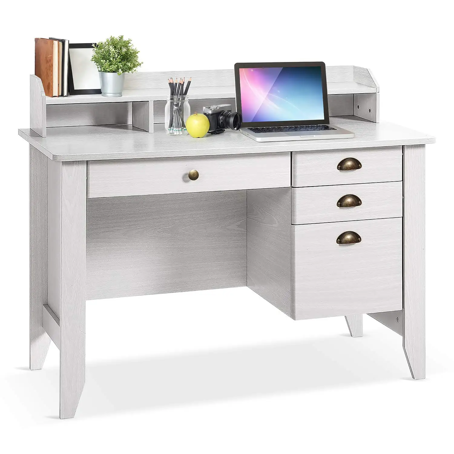 Wooden Computer Desk with Hutch & 4 Drawers Bookshelf Home Office Study Writing Workstation White Customized
Wooden Computer Desk with Hutch & 4 Drawers Bookshelf Home Office Study Writing Workstation White Customized