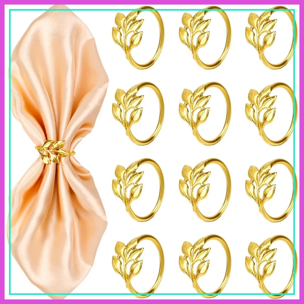 12 Pcs Gold Napkin Rings Set, Metal Fall Leaf Napkin Holders for Christmas Thanksgiving Party Table Decor
12 Pcs Gold Napkin Rings Set, Metal Fall Leaf Napkin Holders for Christmas Thanksgiving Party Table Decor
