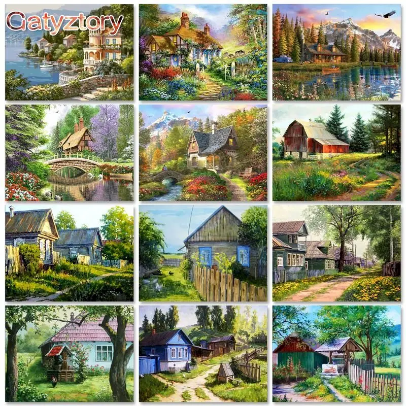 GATYZTORY Picture By Number House Landscape Oil Painting On Canvas Frame DIY Craft Kits For Adults Color Drawing Home Decortive
GATYZTORY Picture By Number House Landscape Oil Painting On Canvas Frame DIY Craft Kits For Adults Color Drawing Home Decortive