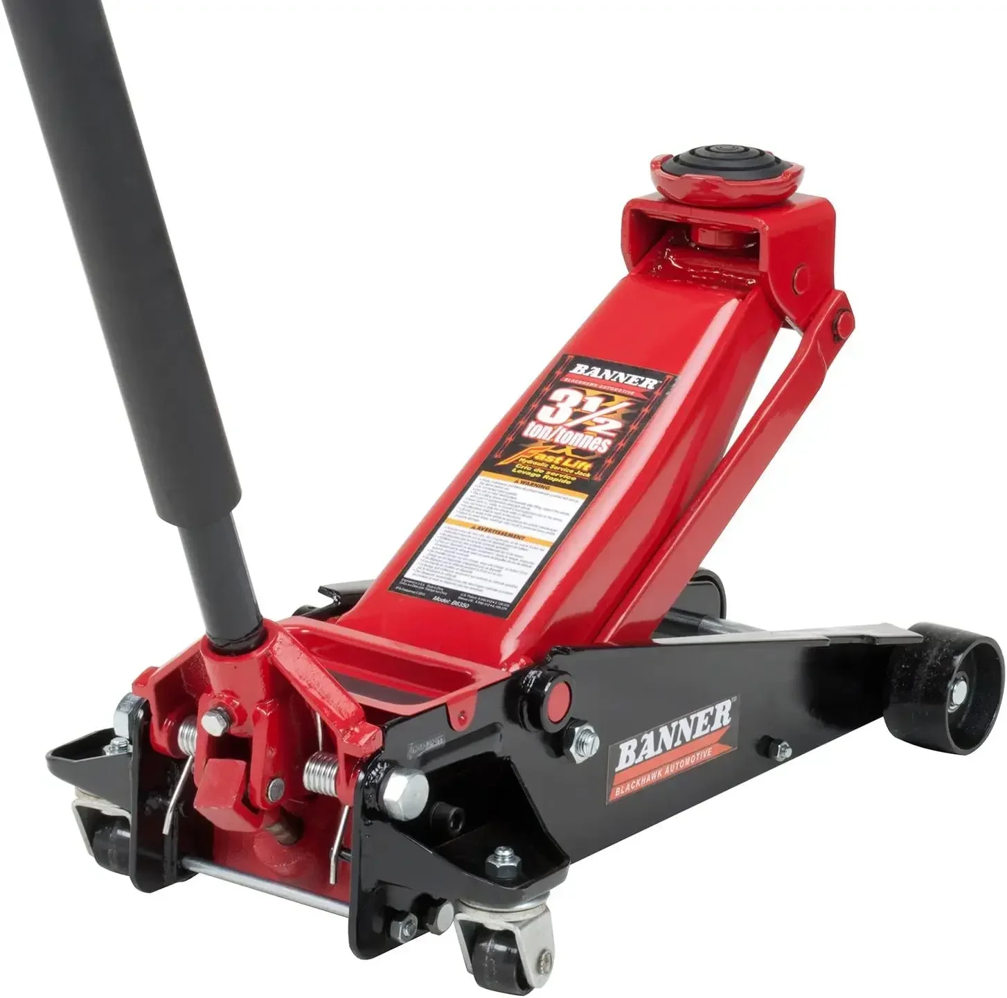 B6350 Black/Red Fast Lift Service Jack - 3.5 Ton Capacity, 28 1/2" L x 13 3/4" W x 6 1/2" H
B6350 Black/Red Fast Lift Service Jack - 3.5 Ton Capacity, 28 1/2" L x 13 3/4" W x 6 1/2" H
