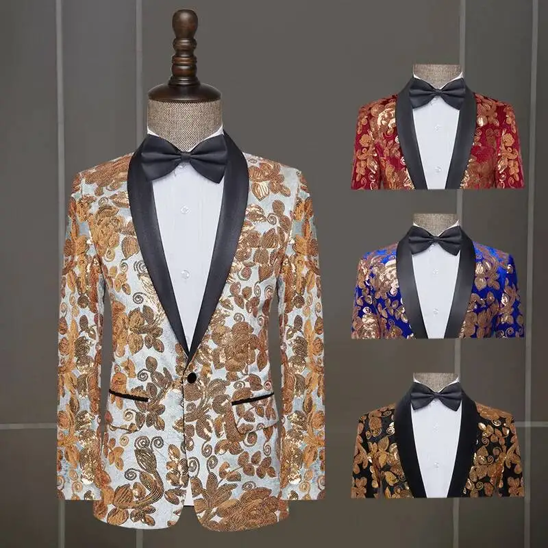 Velvet Men's Performance Sequin Costume Stage Performance Singer Host Dress New Nightclub Studio Suit Jacket
Velvet Men's Performance Sequin Costume Stage Performance Singer Host Dress New Nightclub Studio Suit Jacket