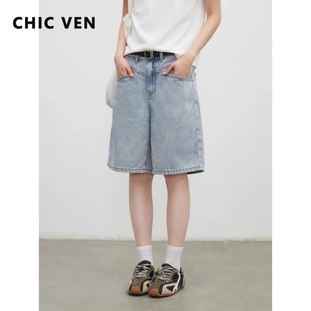 CHIC VEN Fashion Women Shorts Mid-length Blue New Dividing Line Design Retro Washed Cotton Straight Leg Short Jeans Summer 2026
CHIC VEN Fashion Women Shorts Mid-length Blue New Dividing Line Design Retro Washed Cotton Straight Leg Short Jeans Summer 2026