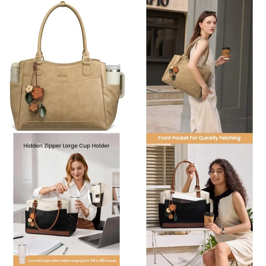 LOVEVOOK Laptop Bag for Women, Original Vintage Work Tote Bag Computer Office Teacher Bag with Flower Pendant
LOVEVOOK Laptop Bag for Women, Original Vintage Work Tote Bag Computer Office Teacher Bag with Flower Pendant