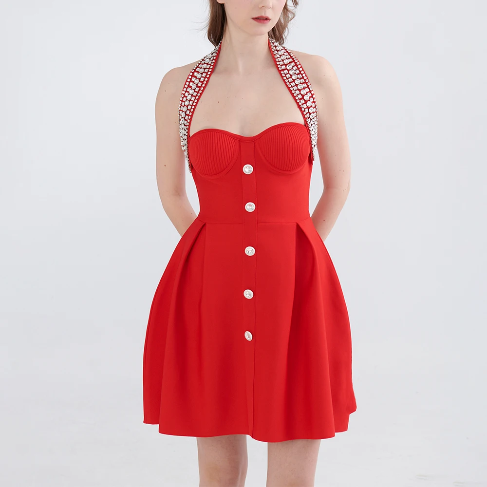 Luxury Halter Crystal Mini Dress Sexy Backless Bodycon Gown Elegant Party Club Night Out Birthday Prom Wedding Guest Dresses
Luxury Halter Crystal Mini Dress Sexy Backless Bodycon Gown Elegant Party Club Night Out Birthday Prom Wedding Guest Dresses