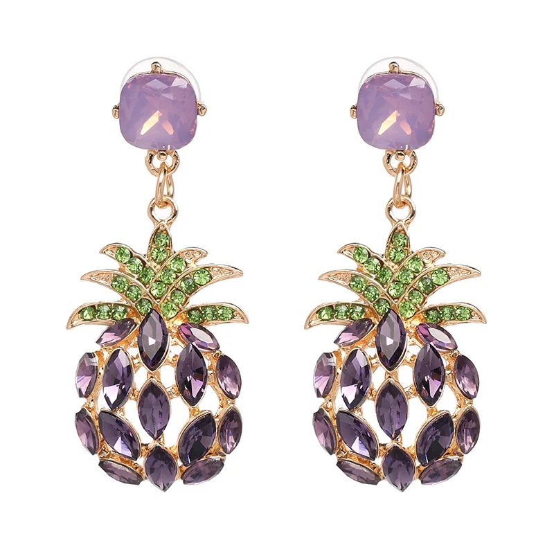 New Fruit Pineapple Fashion Creativity Personality Earrings Versatile Alloy Diamond Eardrop Available in Seven Colors
New Fruit Pineapple Fashion Creativity Personality Earrings Versatile Alloy Diamond Eardrop Available in Seven Colors