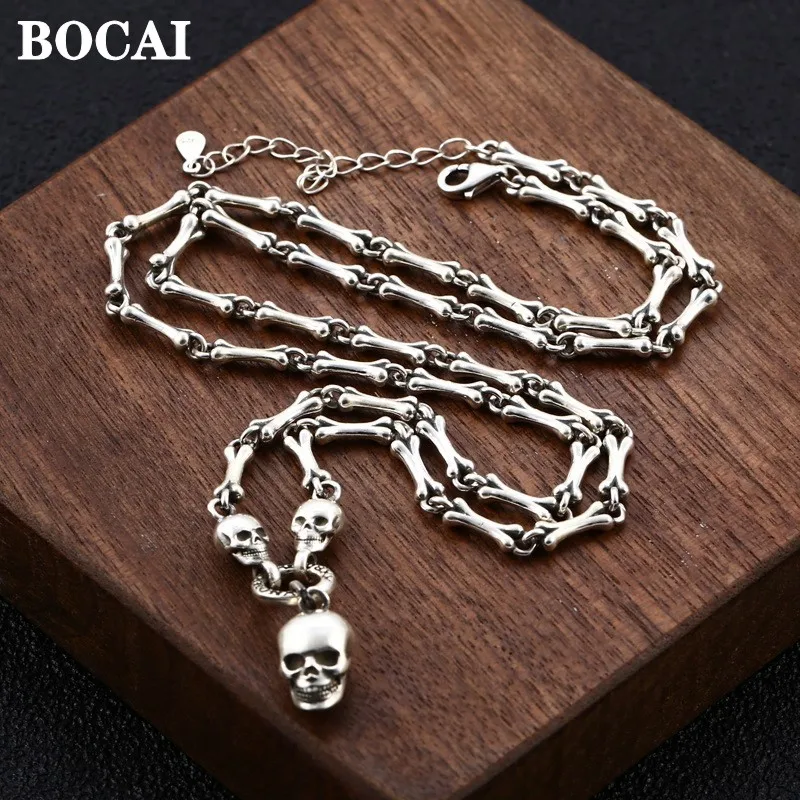 BOCAI New Real Solid s925 Silver Jewelry Personalized Skull 2021 Trendy Splicing Man Necklace Retro Punk Hip-hop Rock Style
BOCAI New Real Solid s925 Silver Jewelry Personalized Skull 2021 Trendy Splicing Man Necklace Retro Punk Hip-hop Rock Style