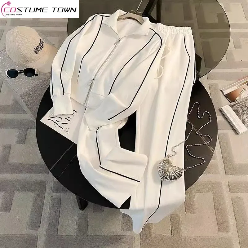 Spring and Autumn New Casual Women's Fashion cardigan zipper top+wide leg pants two-piece set trendy
Spring and Autumn New Casual Women's Fashion cardigan zipper top+wide leg pants two-piece set trendy