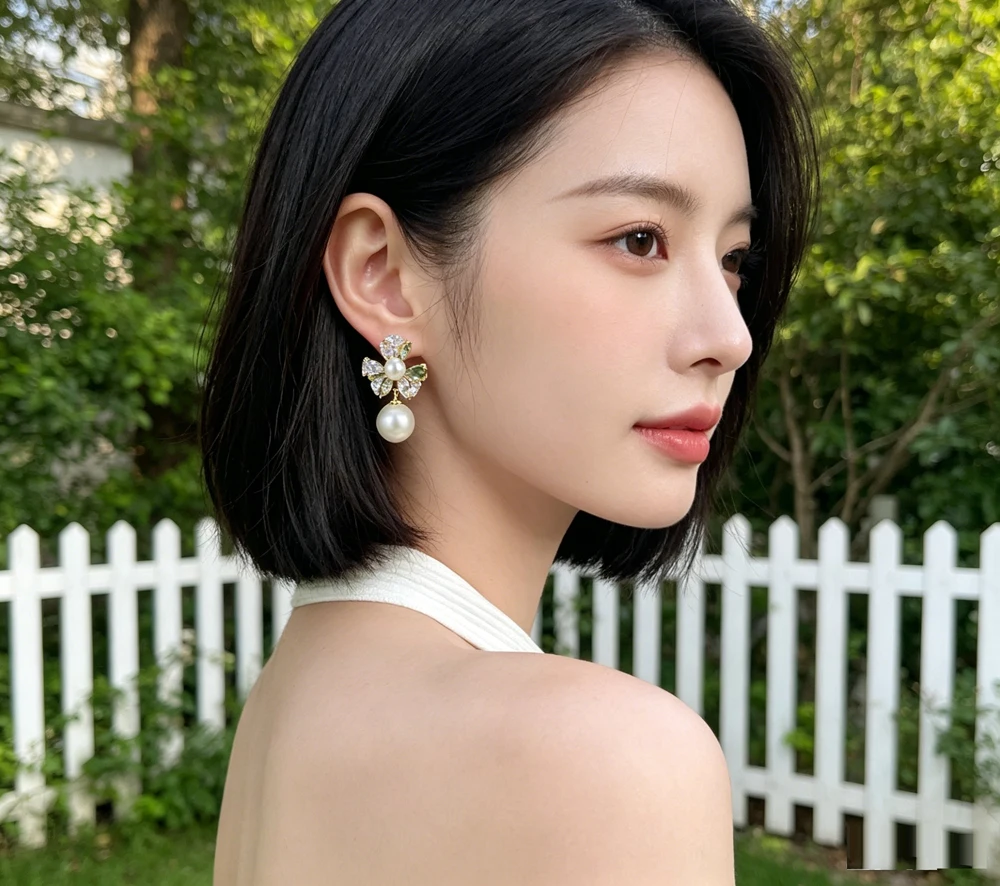 Women Fashion Zircon Flower Pearl Drop Dangle Stud Earrings Exquisite Elegant Charm Ear Jewelry For Daily Wedding Party Gifts
Women Fashion Zircon Flower Pearl Drop Dangle Stud Earrings Exquisite Elegant Charm Ear Jewelry For Daily Wedding Party Gifts