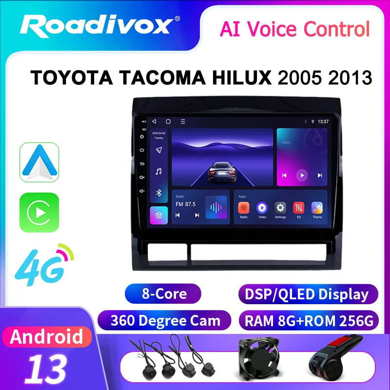 roadivox Android car radio for TOYOTA TACOMA HILUX 2005 2013 GPS Navigation video Multimedia Player tape recorder carplay
roadivox Android car radio for TOYOTA TACOMA HILUX 2005 2013 GPS Navigation video Multimedia Player tape recorder carplay