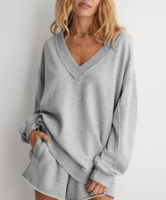 Women's Sweatshirts 2026 Spring Autumn New Fashion Versatile Loose Long Sleeve V-Neck Daily Casual Knitted Pullover Sweatshirts
Women's Sweatshirts 2026 Spring Autumn New Fashion Versatile Loose Long Sleeve V-Neck Daily Casual Knitted Pullover Sweatshirts