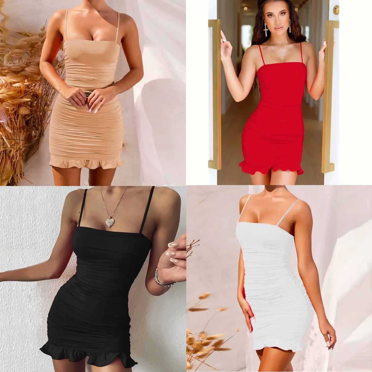 Women Summer Dresses Sexy Suspender Pleated Ruffle Nightclub Dress Elegant Party Dresses Beach Dresses
Women Summer Dresses Sexy Suspender Pleated Ruffle Nightclub Dress Elegant Party Dresses Beach Dresses