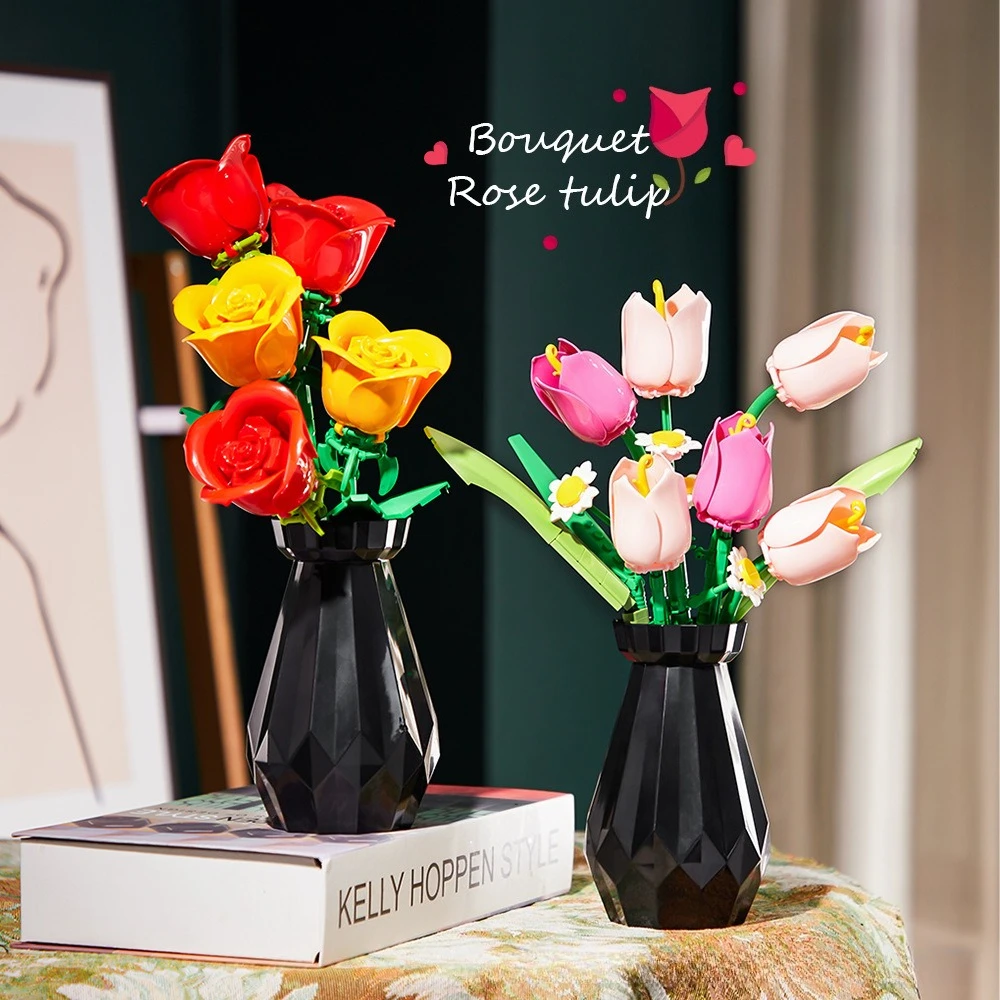 Plant bouquets, tulips, small particle building blocks, assembly toys, ornaments, gifts, and simulated floral art
Plant bouquets, tulips, small particle building blocks, assembly toys, ornaments, gifts, and simulated floral art