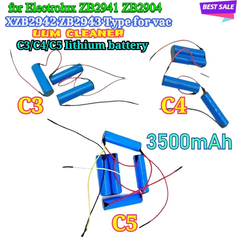 11.1V 14.4V 18V C5 C4 C3 Battery Pack for Electrolux Zb2941 Zb2904x Zb2942 Zb2943Type Nv144nibrc Vacuum Cleaner Li-ion Batteries
11.1V 14.4V 18V C5 C4 C3 Battery Pack for Electrolux Zb2941 Zb2904x Zb2942 Zb2943Type Nv144nibrc Vacuum Cleaner Li-ion Batteries