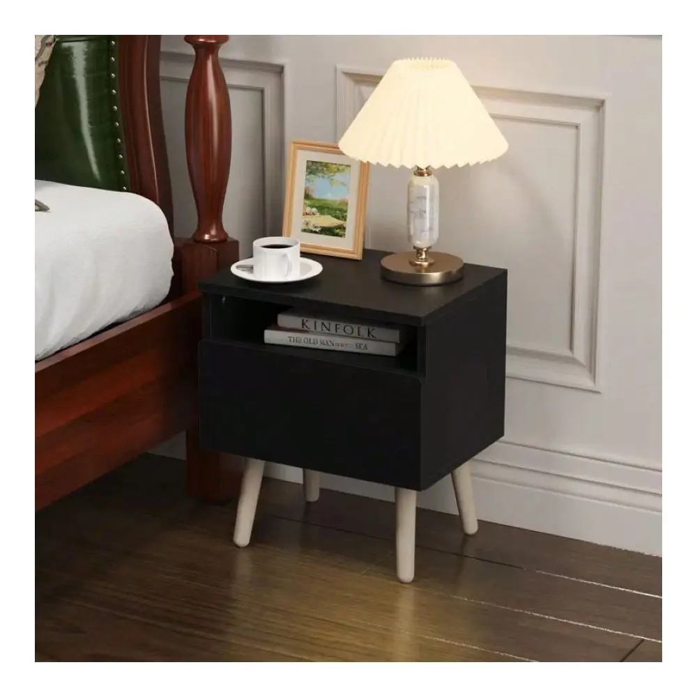 Drawer Nightstand, MDF Bedside Table, End Table With Storage Cabinet For Bedroom, Living Room, Black White Natural
Drawer Nightstand, MDF Bedside Table, End Table With Storage Cabinet For Bedroom, Living Room, Black White Natural