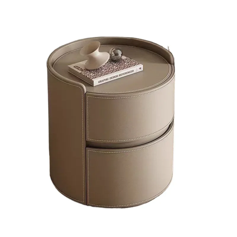 Bedside table creative, round modern compact bedroom 
Bedside table creative, round modern compact bedroom