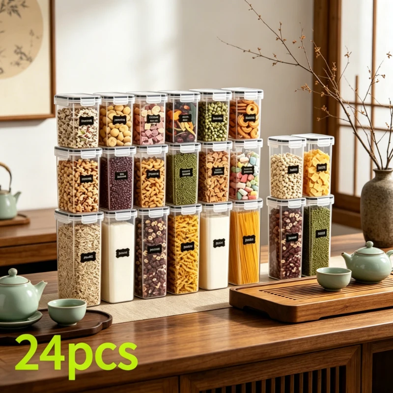 Multi-scene Sealed Storage Containers 24Pcs, Lidded Stackable Design, Compact Organizer for Indoor Cabinet and Shelf Storage
Multi-scene Sealed Storage Containers 24Pcs, Lidded Stackable Design, Compact Organizer for Indoor Cabinet and Shelf Storage