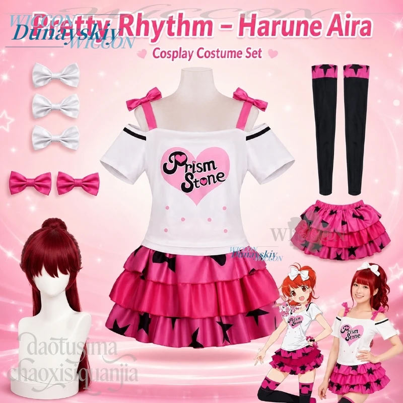 Anime Pretty Rhythm Cosplay Harune Aira Costume Y2K Jirai Kei Dance Practice Clothes Kawaii Pink Cake Dress Wigs Halloween Party
Anime Pretty Rhythm Cosplay Harune Aira Costume Y2K Jirai Kei Dance Practice Clothes Kawaii Pink Cake Dress Wigs Halloween Party