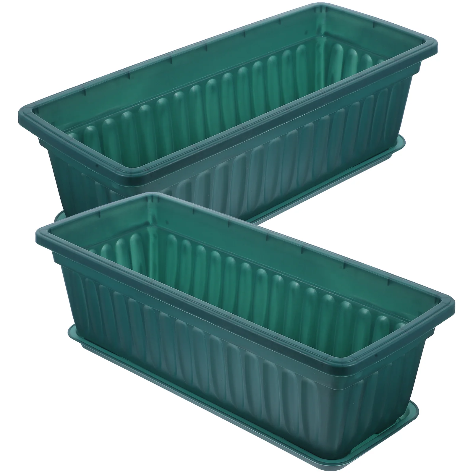 2pcs Large Rectangular Plant Pots for Balcony Gardening 44x19x14cm Dark Green with Tray Durable Breathable Flower Pot Plants
2pcs Large Rectangular Plant Pots for Balcony Gardening 44x19x14cm Dark Green with Tray Durable Breathable Flower Pot Plants