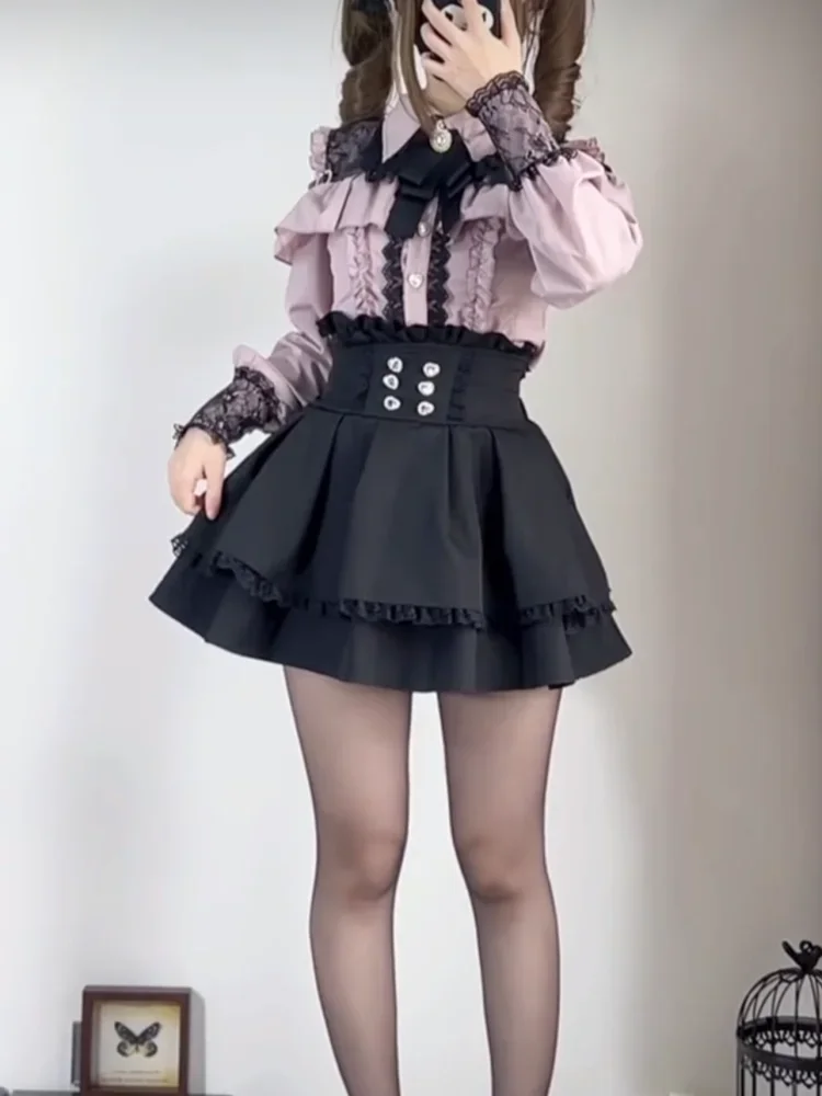 Sweet Lolita Preppy Style Japanese Hollow Out Off Shoulder Shirt + Slim Waist A-line Skirt 2 Pcs Sets Womens Outifits Y2k Suits
Sweet Lolita Preppy Style Japanese Hollow Out Off Shoulder Shirt + Slim Waist A-line Skirt 2 Pcs Sets Womens Outifits Y2k Suits