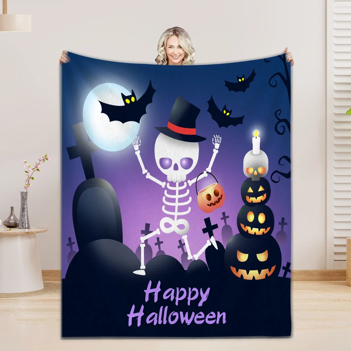Happy Halloween Flannel Blanket Soft Warm SkinFriendly for Camping Travel Home Use Perfect Holiday Decor and Gift
Happy Halloween Flannel Blanket Soft Warm SkinFriendly for Camping Travel Home Use Perfect Holiday Decor and Gift