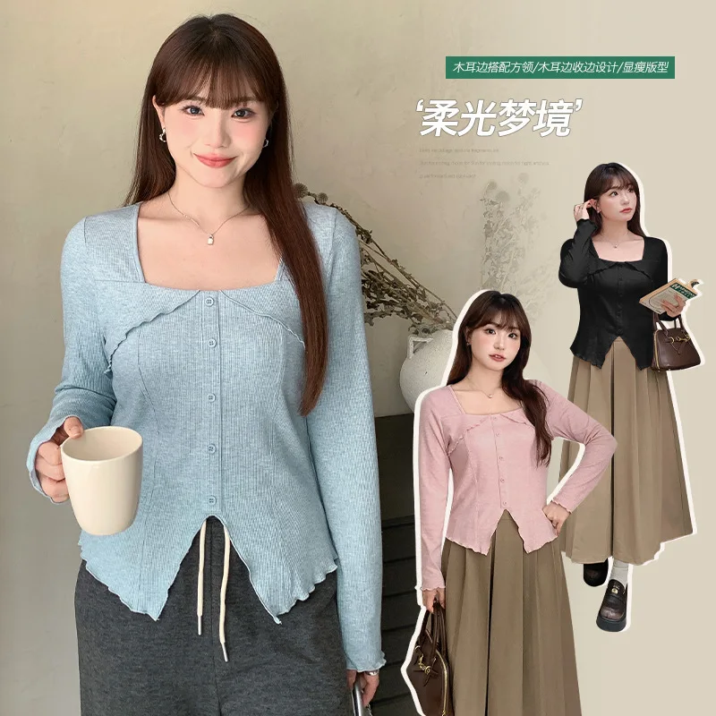 Large Size Belly Cover Shoulder Square Collar Irregular Long Sleeved T-Shirt For Women In Spring, Fat Mm Slimming Effect,
Large Size Belly Cover Shoulder Square Collar Irregular Long Sleeved T-Shirt For Women In Spring, Fat Mm Slimming Effect,