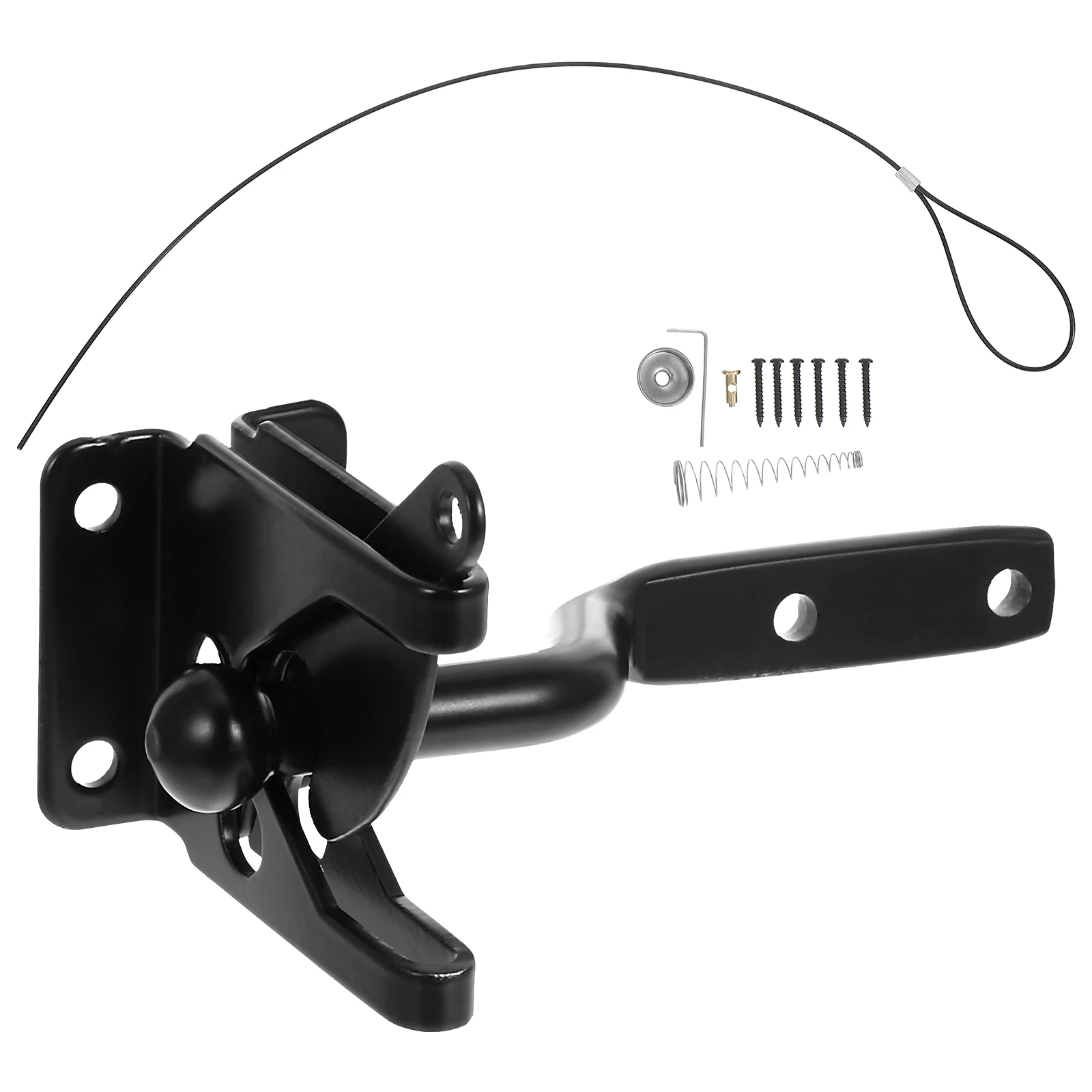 Fence Door Lock Gate Hardware Black Short Latch Cable Pull Spring Loaded Outdoor Fence Gate Locks Yard Security
Fence Door Lock Gate Hardware Black Short Latch Cable Pull Spring Loaded Outdoor Fence Gate Locks Yard Security
