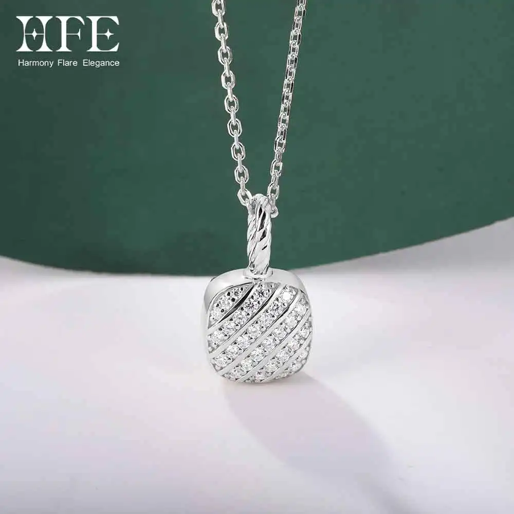 HFE 10*10mm Cushion Cut Sparkling Paved Moissanite Necklace S925 Silver Hypoallergenic Classic Pendent for Women Jewelry Gift
HFE 10*10mm Cushion Cut Sparkling Paved Moissanite Necklace S925 Silver Hypoallergenic Classic Pendent for Women Jewelry Gift