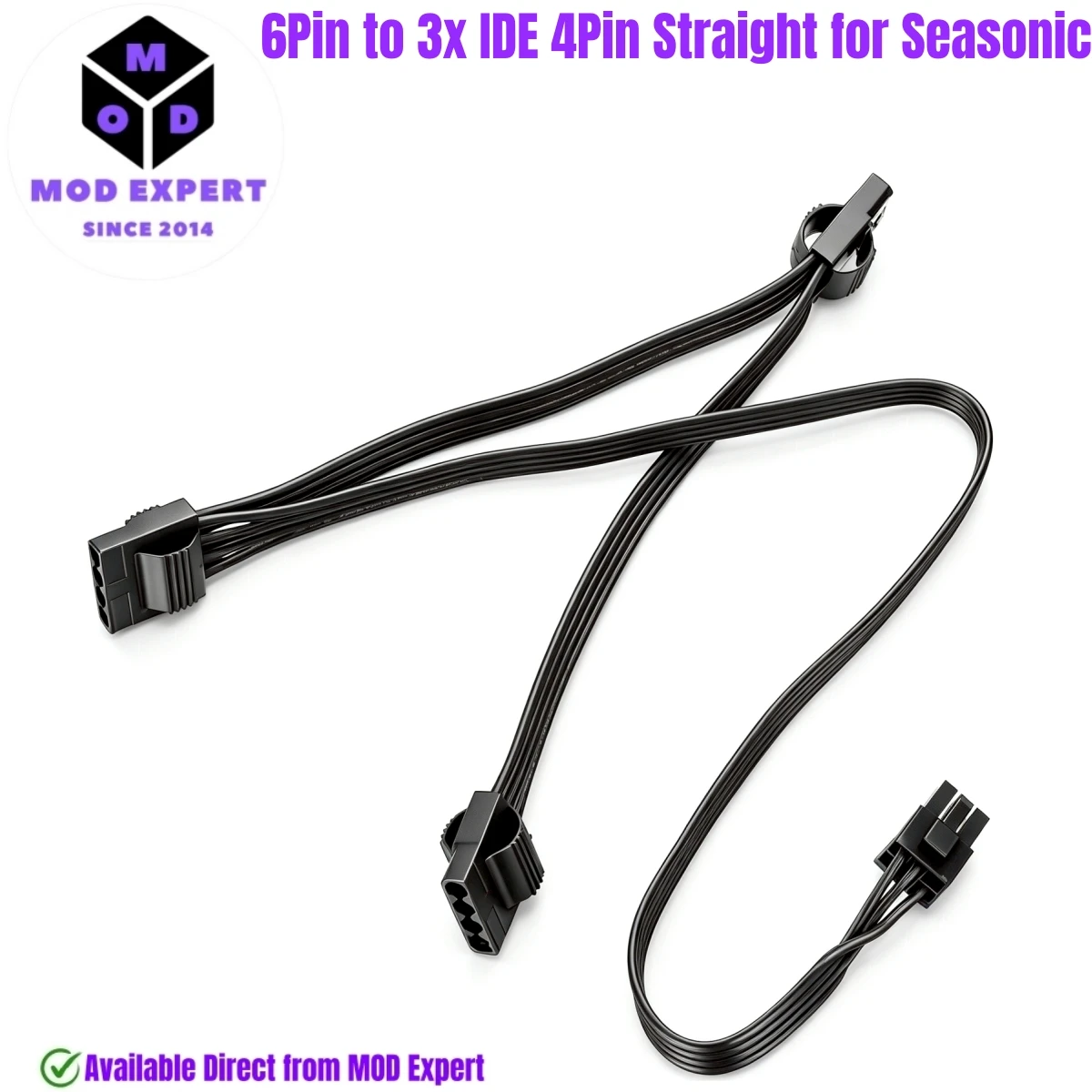 6Pin to 3x IDE 4Pin, PATA Perif Power Cable for Seasonic PRIME Ultra 1300W, 1000W, 850W, 750W, 650W, 550W Titanium/Platinum/Gold
6Pin to 3x IDE 4Pin, PATA Perif Power Cable for Seasonic PRIME Ultra 1300W, 1000W, 850W, 750W, 650W, 550W Titanium/Platinum/Gold