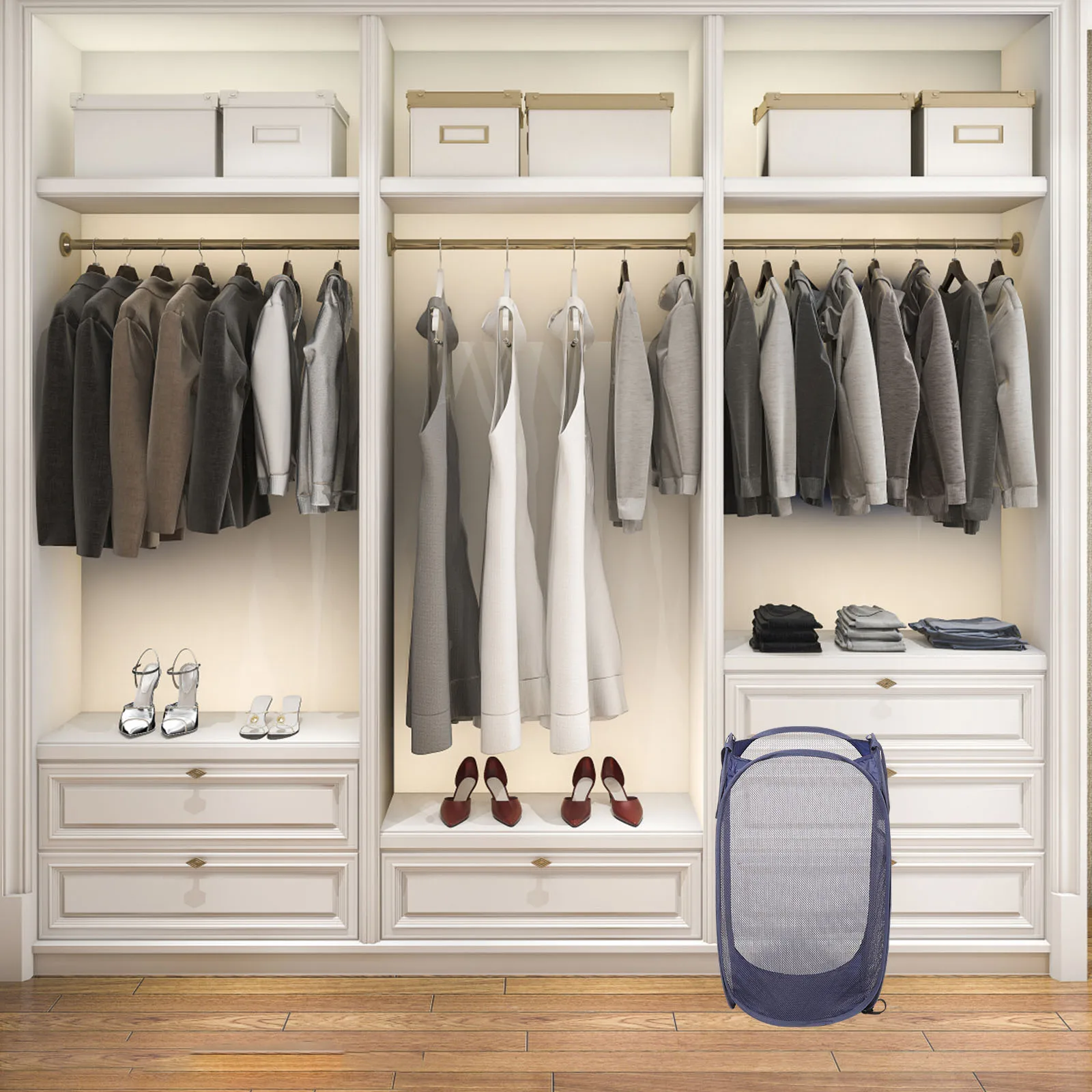 Laundry Basket Collapsible Folded Slim Vertical Wall Hanging Hamper Polyester Rolling Child Decorative 
Laundry Basket Collapsible Folded Slim Vertical Wall Hanging Hamper Polyester Rolling Child Decorative