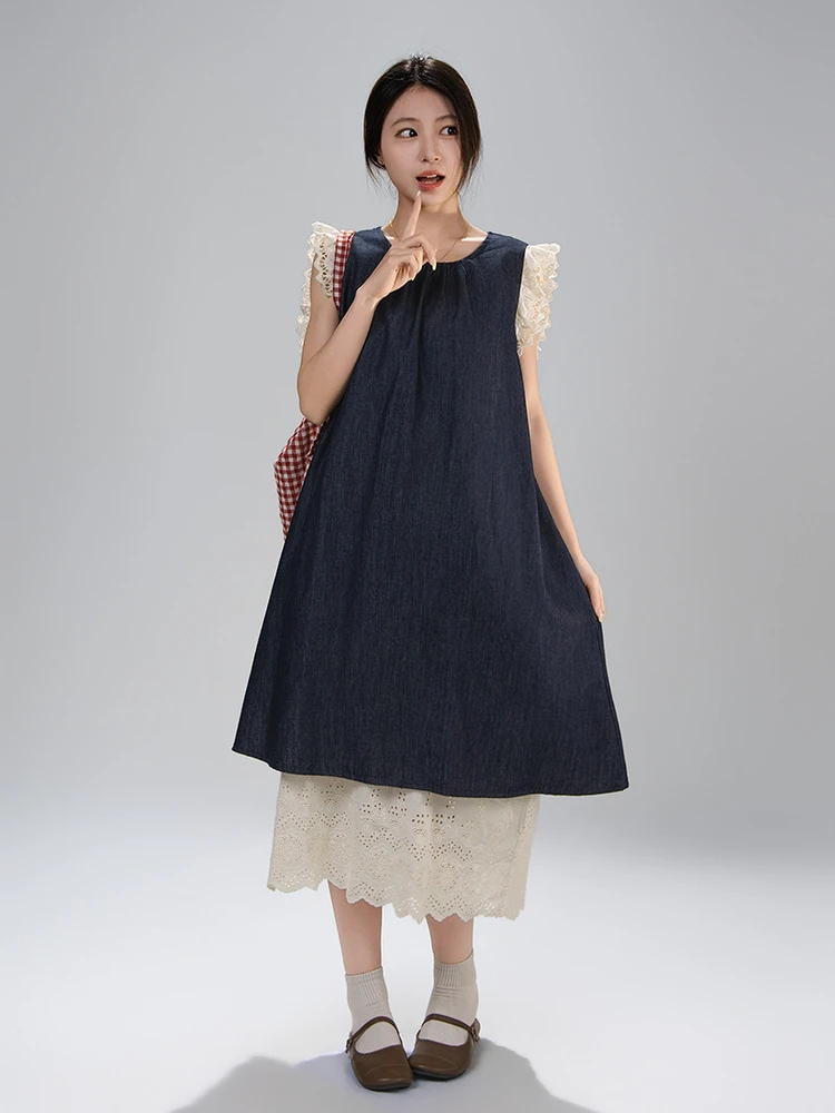 Retro Lace Fly Sleeve Fake Two-Piece Denim Vest Skirt Women's Style Sweet Loose Waist Cotton Short Sleeve round Neck City Com...
Retro Lace Fly Sleeve Fake Two-Piece Denim Vest Skirt Women's Style Sweet Loose Waist Cotton Short Sleeve round Neck City Com...