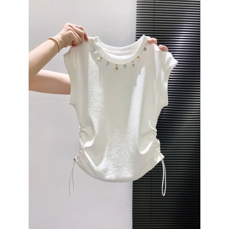 Women's T-shirt 2026 New Style Popular Design Exquisite Small Shirt Summer Beautiful Cinched Waist Top
Women's T-shirt 2026 New Style Popular Design Exquisite Small Shirt Summer Beautiful Cinched Waist Top