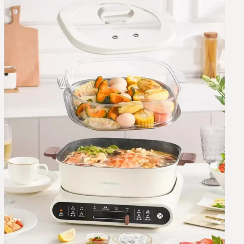 220V Electric Skillet with Multiple Cooking Options for Steaming, Frying, Stir-Frying, and Barbecue - Perfect for Every Meal CC
220V Electric Skillet with Multiple Cooking Options for Steaming, Frying, Stir-Frying, and Barbecue - Perfect for Every Meal CC