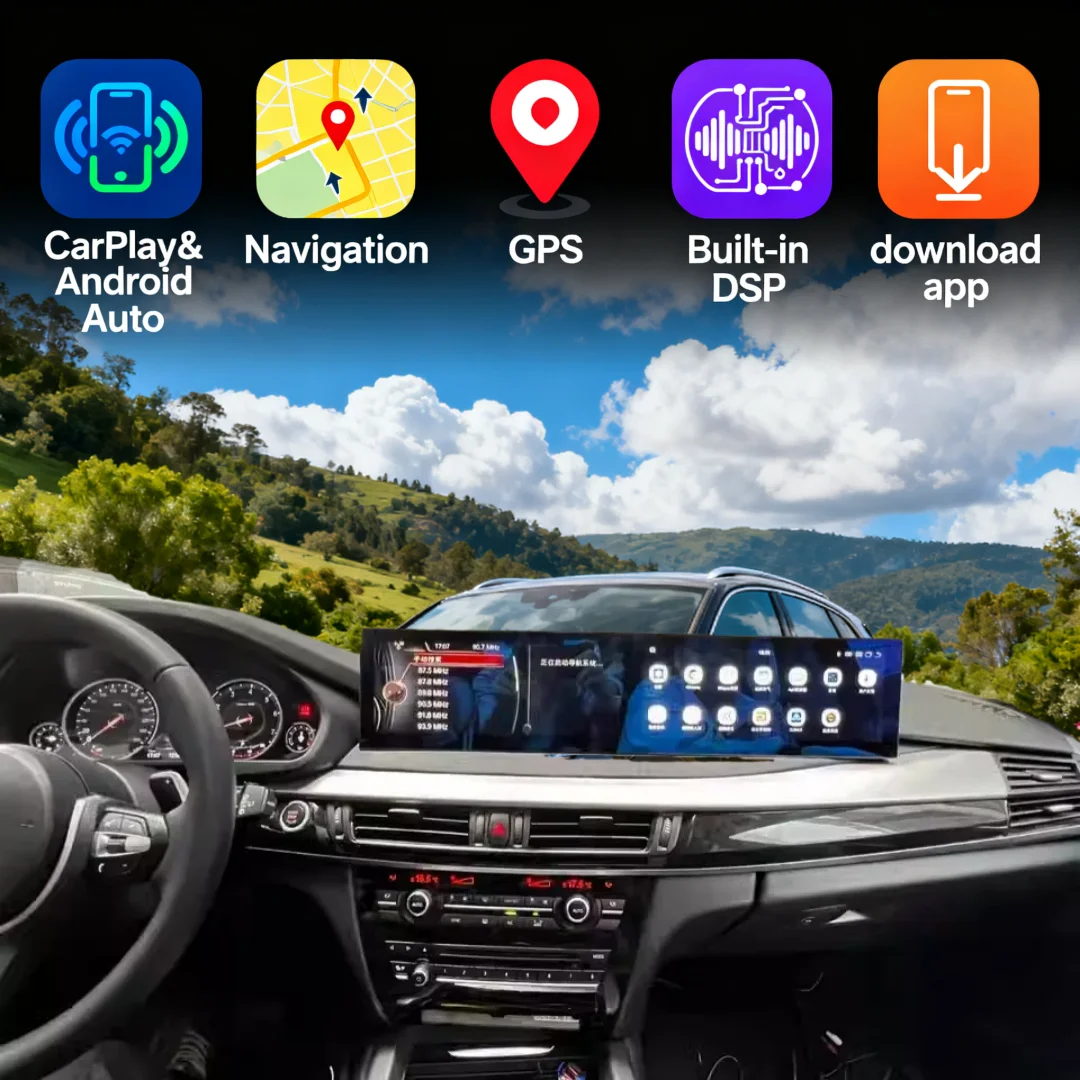 24.6" Android Auto Carpaly Stereo For BMW X5 X6 F15 F16 2014-2018 Dual Screen Car Radio GPS Map Navi Co-pilot Multimedia Player
24.6" Android Auto Carpaly Stereo For BMW X5 X6 F15 F16 2014-2018 Dual Screen Car Radio GPS Map Navi Co-pilot Multimedia Player