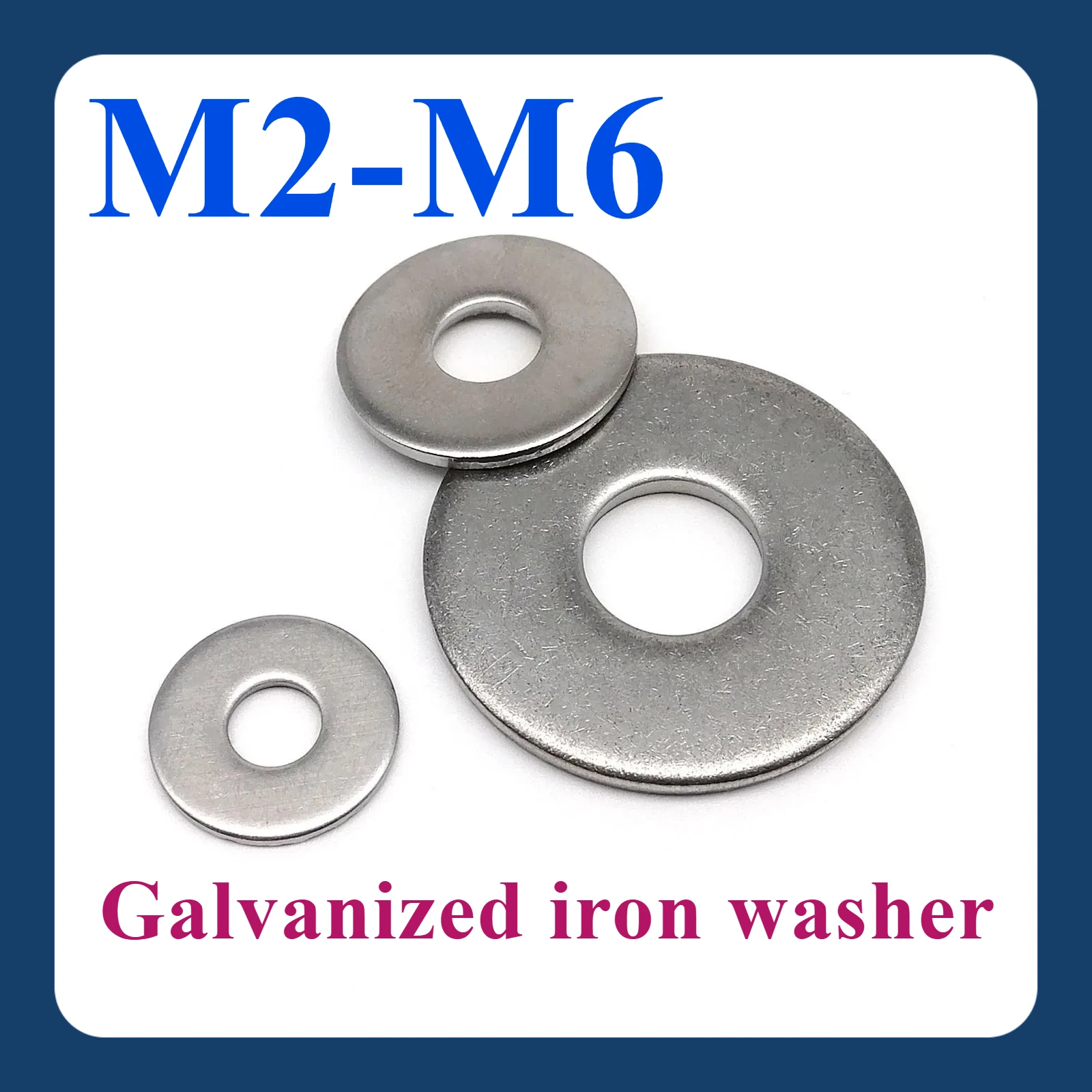 5-100 pieces of galvanized steel flat washer for M2 M2.5 M3 M3.5 M4 M5 M6 bolts gasket
5-100 pieces of galvanized steel flat washer for M2 M2.5 M3 M3.5 M4 M5 M6 bolts gasket