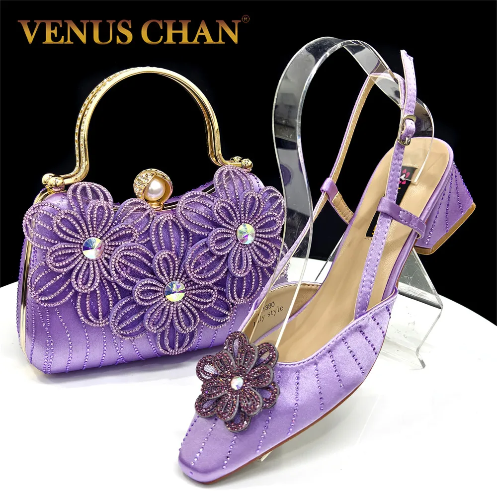 Элегантные итальянские женские светло-фиолетовые туфли на каблуке со стразами — шикарный коричневый комплект обуви и сумки для особых случаев
Элегантные итальянские женские светло-фиолетовые туфли на каблуке со стразами — шикарный коричневый комплект обуви и сумки для особых случаев