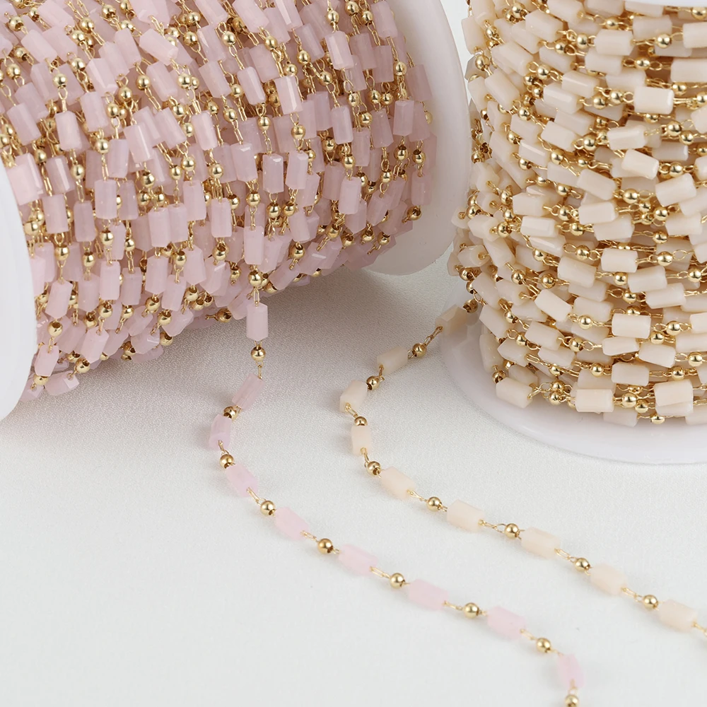 1Meter Cube Beads Chains Pink White Cuboid Crystal Chain for Choker Necklace Bracelets Jewelry Making DIY Findings Accessories
1Meter Cube Beads Chains Pink White Cuboid Crystal Chain for Choker Necklace Bracelets Jewelry Making DIY Findings Accessories