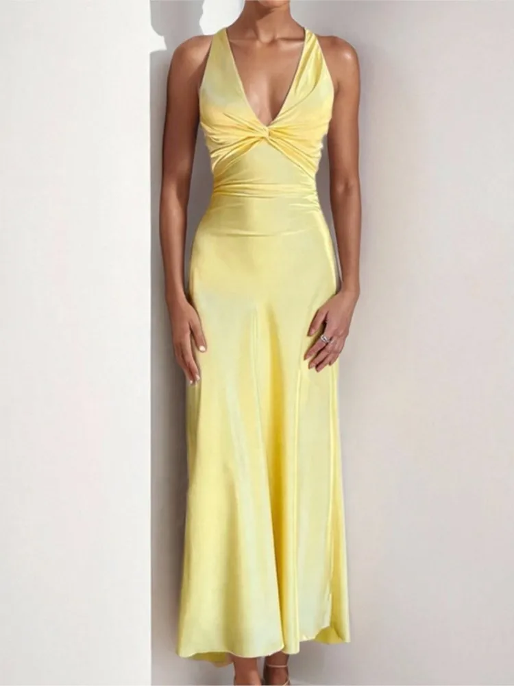 Sexy Elegant Party Long Dress Fashion Summer Solid Color V-Neck Halter Neck 2026 Backless Vestidos Sleeveless Beach Maxi Dresses
Sexy Elegant Party Long Dress Fashion Summer Solid Color V-Neck Halter Neck 2026 Backless Vestidos Sleeveless Beach Maxi Dresses