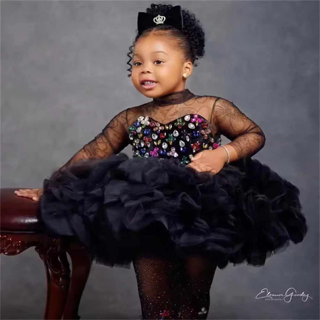Customized Flower Girl Dresses For Wedding Black Knee Length Cute Baby Pleate Puffy Princess Birthday Party First Communion Gown
Customized Flower Girl Dresses For Wedding Black Knee Length Cute Baby Pleate Puffy Princess Birthday Party First Communion Gown