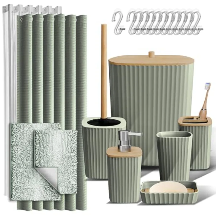 Bathroom Accessories Set - Bathroom Set, Bathroom Sets with Shower Curtain and Rugs, Shower Curtain Set with Trah Can - Ombre S
Bathroom Accessories Set - Bathroom Set, Bathroom Sets with Shower Curtain and Rugs, Shower Curtain Set with Trah Can - Ombre S