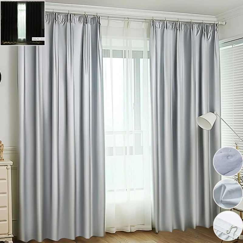 Silver Coated Full Shading Curtains Thickening Sunscreen Heat Protection Thermal Insulation Shade Cloth Home Office Decoration
Silver Coated Full Shading Curtains Thickening Sunscreen Heat Protection Thermal Insulation Shade Cloth Home Office Decoration