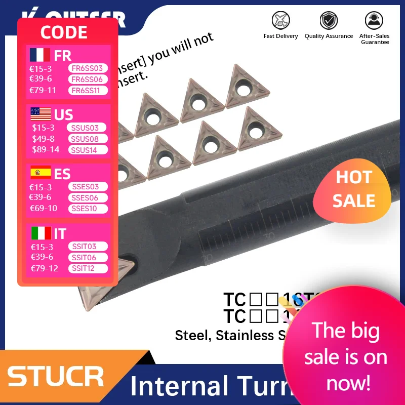 S10K-STUCR11 S16Q-STUCR11 S20R-STUCR16 S25S-STUCR16 Machining Carbide Insert TCMT Inner Hole Turning Tools Cutter CNC Lathe tool
S10K-STUCR11 S16Q-STUCR11 S20R-STUCR16 S25S-STUCR16 Machining Carbide Insert TCMT Inner Hole Turning Tools Cutter CNC Lathe tool