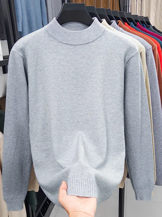 Мужской вязаный шерстяной свитер с высоким воротником, свободный крой, мягкий накладной однотонный базовый слой, зимне-осенний топ
Мужской вязаный шерстяной свитер с высоким воротником, свободный крой, мягкий накладной однотонный базовый слой, зимне-осенний топ