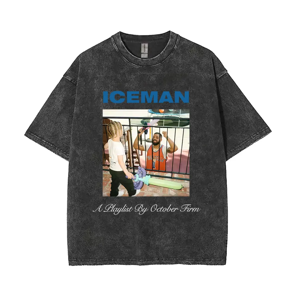 Washed Vintage Rapper Drake ICEMAN Graphic T-shirt Men Women Hip Hop Fashion Retro T Shirt Male Summer Cotton Oversized T-shirts
Washed Vintage Rapper Drake ICEMAN Graphic T-shirt Men Women Hip Hop Fashion Retro T Shirt Male Summer Cotton Oversized T-shirts