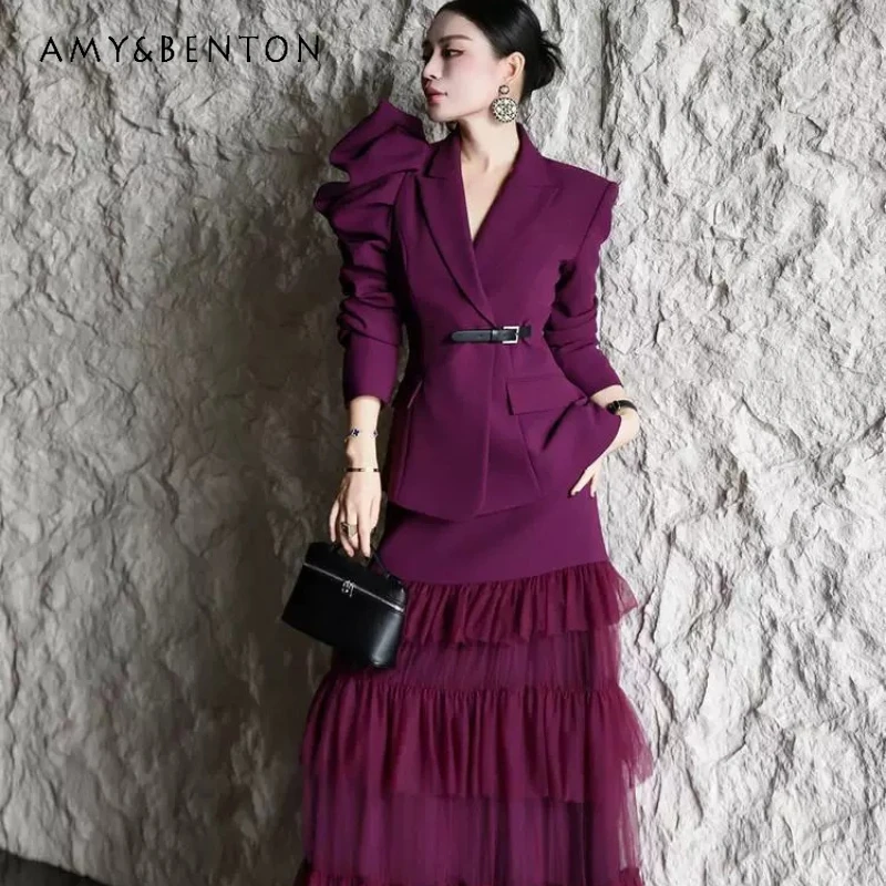 Spring Autumn 2026 New Solid Color Professional Women's Suit Sets Commuting Design Sense Temperament Blazer Skirts Suits Women
Spring Autumn 2026 New Solid Color Professional Women's Suit Sets Commuting Design Sense Temperament Blazer Skirts Suits Women